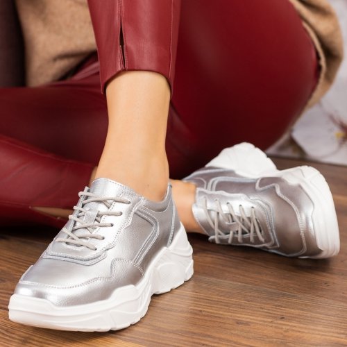 Banyan chat Canteen Modlet - Pantofi piele dama argintii estenia — Euforia-Mall.ro