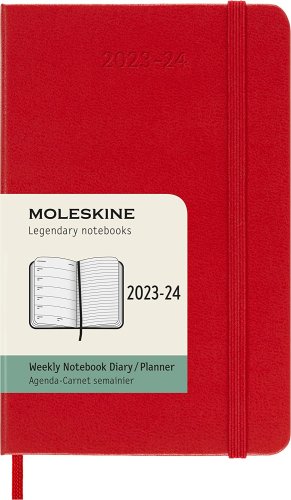 Agenda 2023-2024 - 18-month weekly planner - pocket, hard cover - scarlet red | moleskine