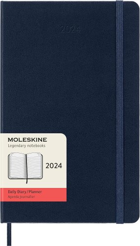 Agenda 2024 - 12-month daily - large, hard cover - sapphire blue | moleskine