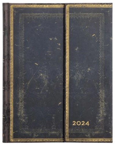 Agenda 2024 - 12-month - hardcover, ultra, verso, wrap - old leather - arabica | paperblanks