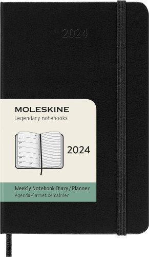 Agenda 2024 - 12-month weekly - pocket, hard cover - black | moleskine
