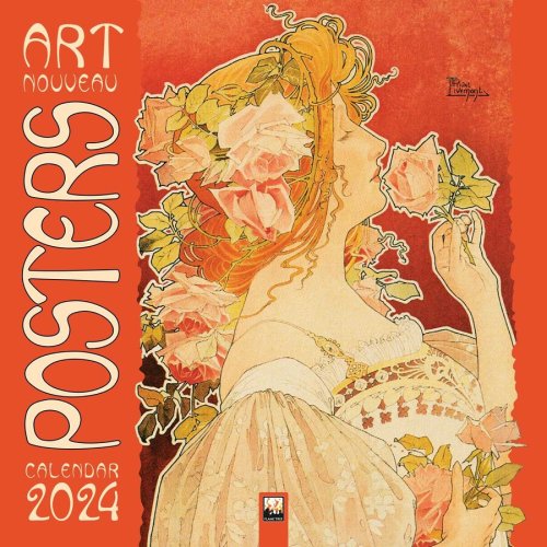 Calendar 2024 - art nouveau posters wall calendar | flame tree publishing