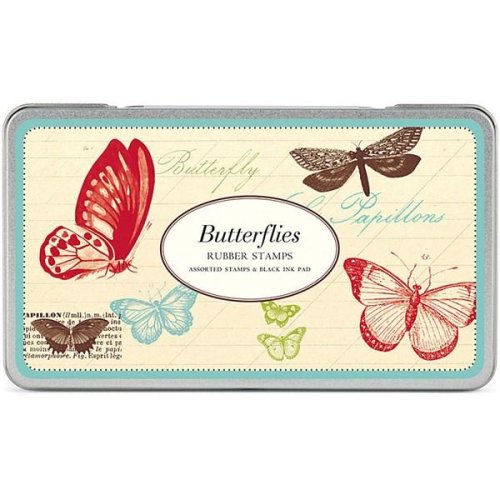 Cavallini butterflies rubber stamp set | cavallini papers & co. inc.