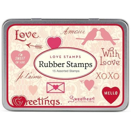 Cavallini love rubber stamp set | cavallini papers & co. inc.