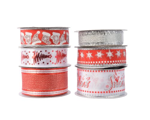 Panglica - polyester - red-silver, mai multe modele | kaemingk