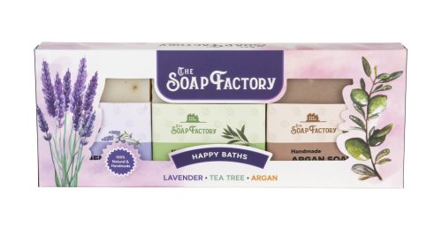Set 3 sapunuri naturale cu lavanda, tea tree, argan | the soap factory