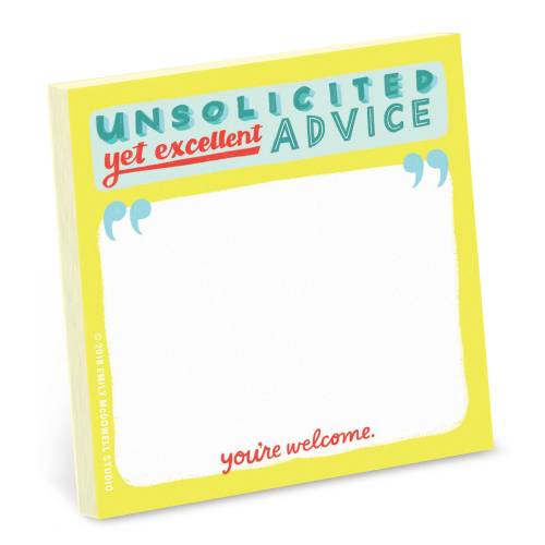 Sticky note - unsolicited, yet excellent, advice | abrams