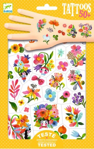 Tatuaje temporare - flori colorate | djeco
