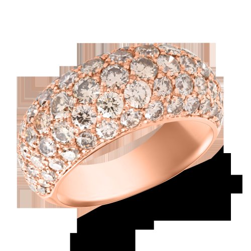 Inel din aur roz de 18k cu diamante maro de 3.5ct