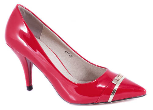 Criss 51842 Red-35-26 Pantofi dama rosii lac toc 9 cm gynna