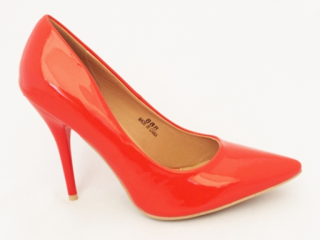 Laras-73-42-43 Pantofi dama rosii stiletto cu toc de 10 cm