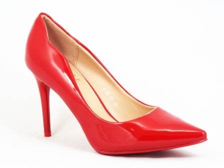Small Swan H18-09 Red-45-55 Pantofi dama rosii stiletto toc 8,5 cm kryss