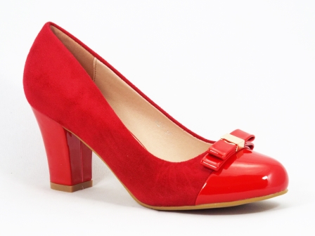 Il Lucia  A21 Red-86-28-76 Pantofi dama rosii toc de 7 cm gonya