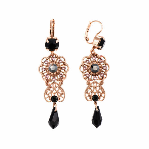 Roxannes - Mariana Jewellery Cercei black velvet placati cu aur 24k - 1015/1-1073rg6