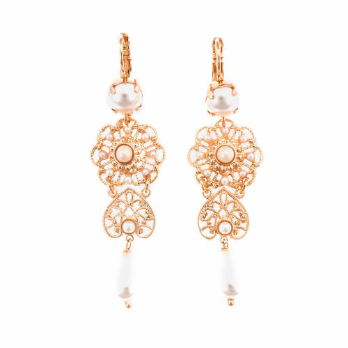Roxannes - Mariana Jewellery Cercei crystal pearl's placati cu aur 24k - 1015/1-m48rg6