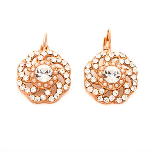 Roxannes - Mariana Jewellery Cercei crystal pearl's placati cu aur 24k - 1526/2-m48001rg6
