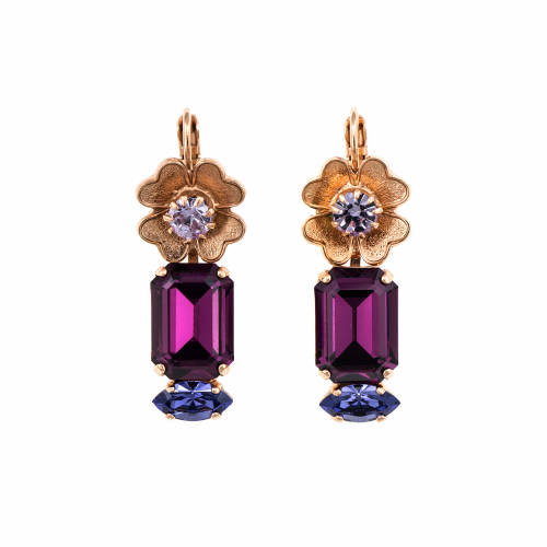 Roxannes - Mariana Jewellery Cercei purple rain placati cu aur 24k - 1099/1-1062rg6
