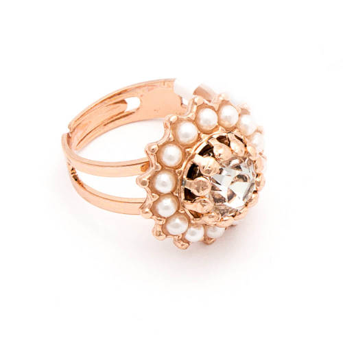 Roxannes - Mariana Jewellery Inel crystal pearl's placat cu aur 24k - 7163-m48001rg