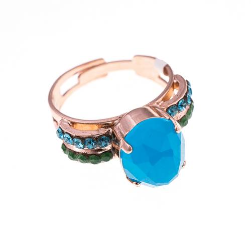 Roxannes - Mariana Jewellery Inel julia placat cu aur 24k - 7123-3322rg-blue