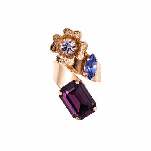 Roxannes - Mariana Jewellery Inel purple rain placat cu aur 24k - 7099/1-1062rg