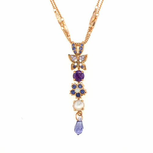 Roxannes - Mariana Jewellery Pandantiv cu lant purple rain placat cu aur 24k - 5414/2-m1062rg
