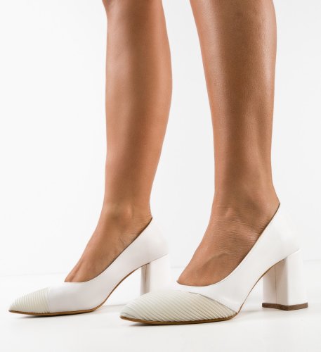 Pantofi dama damande albi