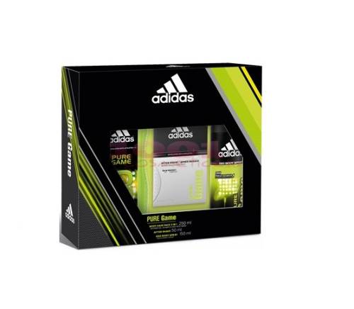 Adidas pure game after shave 50 ml + deo body spray 150 ml + gel de dus 250 ml set