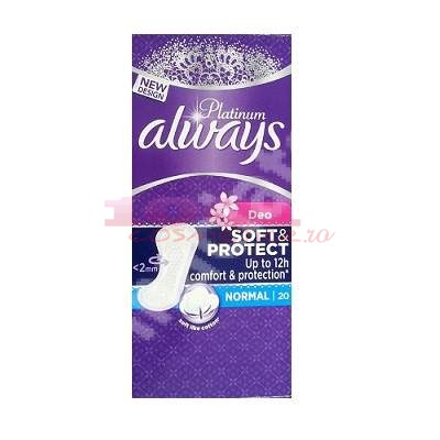 Always platinum soft   protect absorbante intime normal 20 bucati