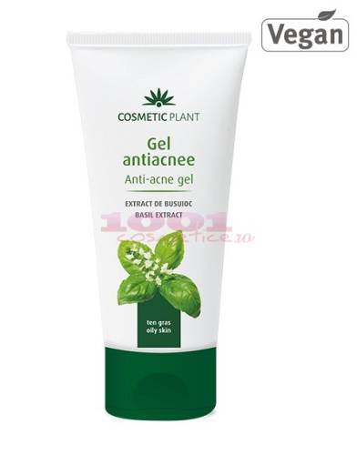 Cosmetic plant gel antiacneic cu extract de busuioc