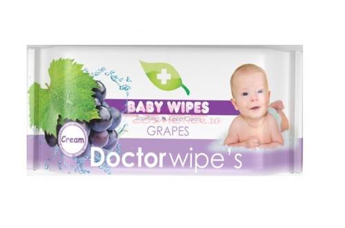 Doctor wipes grapes servetele umede copii 60 buc.