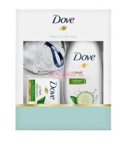 Dove beauty collection sapun go fresh + gel de dus 250 ml + burete baie set