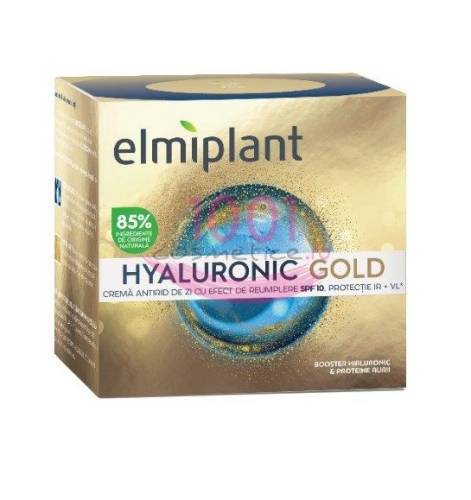 Elmiplant hyaluronic gold efect de reumplere si spf10 crema antirid de zi