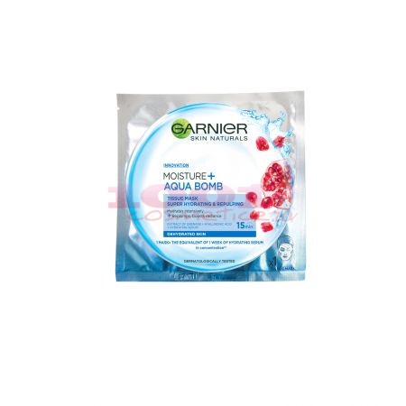 Garnier skin naturals moisture+ aqua bomb masca servetel super hidratanta cu rodie