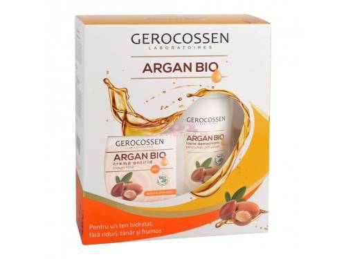 Gerocossen argan bio crema antiriduri fine 35+ lapte demachiant 200 ml set