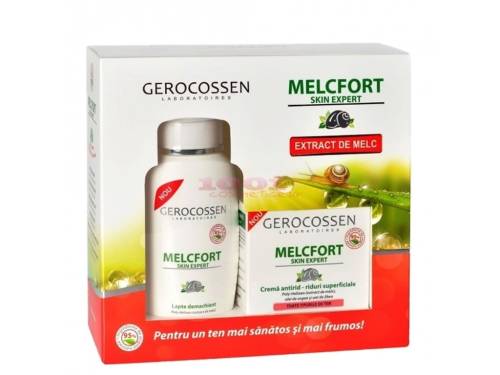Gerocossen melcfort skin expert crema antirid riduri superficiale + lapte demachiant 130 ml set