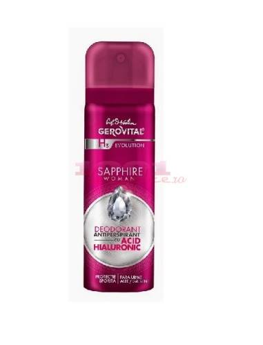Gerovital h3 sapphire woman deodorant antiperspirant cu acid hialuronic