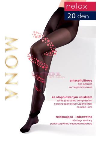 Mona relax anticelulitic ciorapi relaxatici-profilactici 20 den culoarea negru