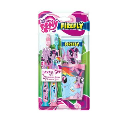 My little pony firefly 2 periute dinti + pasta de dinti + pahar set curatare dentara copii 3+