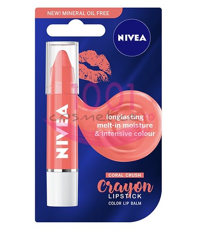 Nivea colour crayon lipstick balsam de buze coral crush