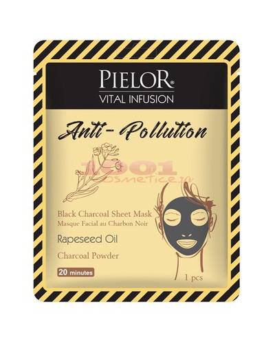 Pielor vital infusion cooling black charcoal mask masca de fata textila antipoluare cu carbune negru si ulei de rapita