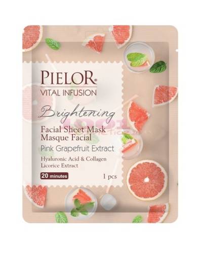 Pielor vital infusion sheet mask masca de fata textila iluminatoare cu grapefruit roz