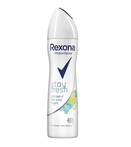 Rexona motionsense stay fresh antiperspirant spray women with scent of blue poppy & apple