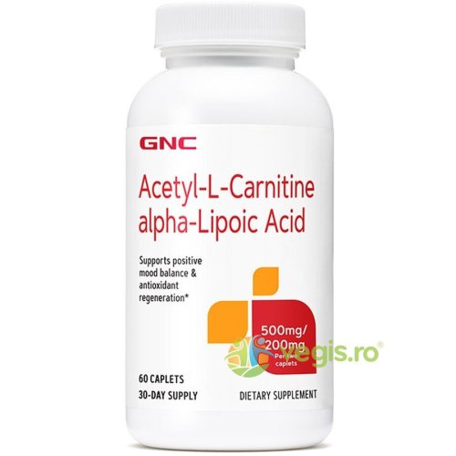 Acetyl l-carnitine (acetil l-carnitina) 500mg si alpha lipoic acid (acid alfa lipoic) 200mg 60tb