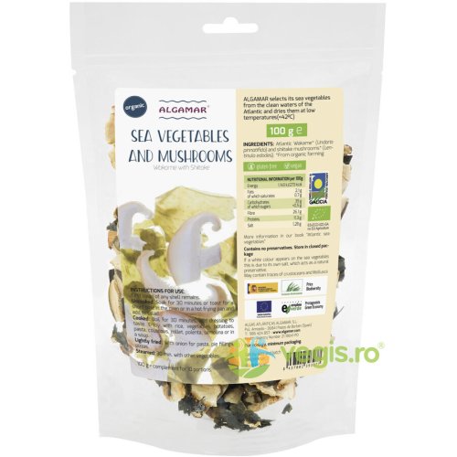 Alge marine cu ciuperci shiitake ecologice/bio 100g