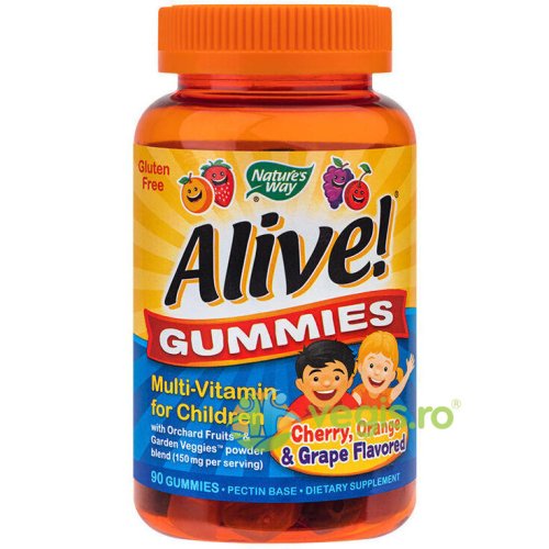 Alive gummies multi-vitamin pentru copii 90 jeleuri