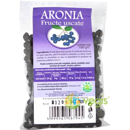 Aronia fructe uscate 100g