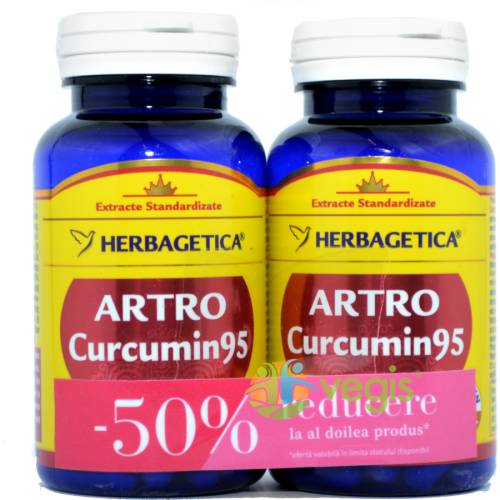 Artro curcumin 95 60cps pachet 1+1-50%