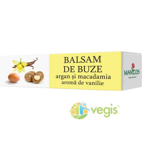 Balsam de buze cu ulei de argan, ulei de macadamia si aroma de vanilie 4.8g