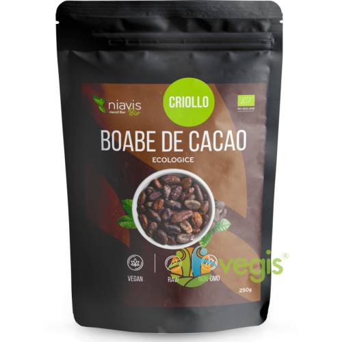 Boabe de cacao criollo intregi ecologice/bio 250g