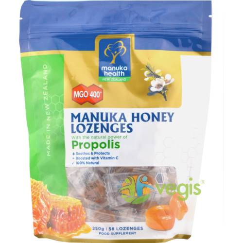 Manuka health Bomboane cu miere de manuka mgo™ 400+ si propolis 250g